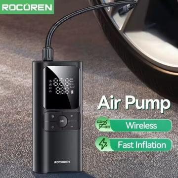 Pompe de gonflage d’air sans fil rechargeable, portable et compacte pour pneus, vélos et ballons.