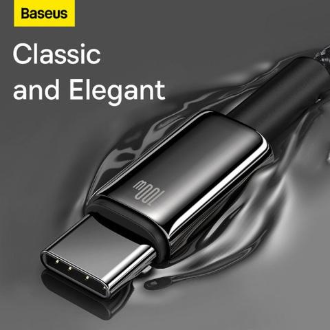 Baseus Tungsten Gold cable Cable Type-C 100W 6A Quick Charge 480Mbps 1 métre Noir