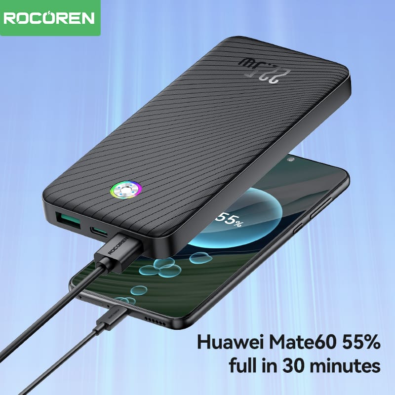 图层 685 Rocoren Power Bank 10000mAh 22.5W – Essentiel pour Rester Chargé Toute la Journée 🔋