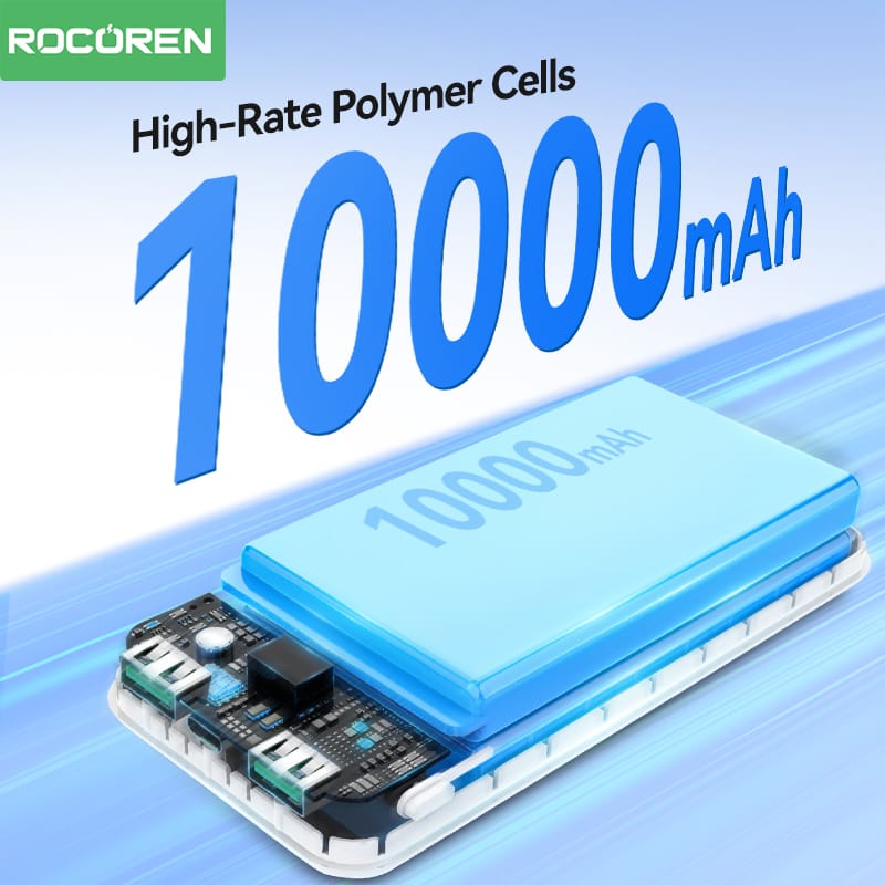 图层 686 Rocoren Power Bank 10000mAh 22.5W – Essentiel pour Rester Chargé Toute la Journée 🔋