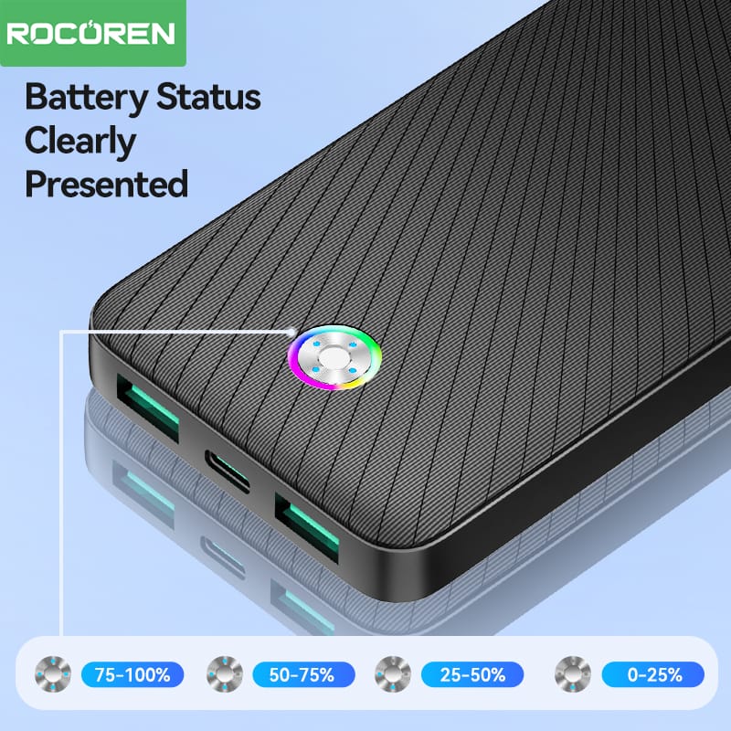 图层 688 Rocoren Power Bank 10000mAh 22.5W – Essentiel pour Rester Chargé Toute la Journée 🔋