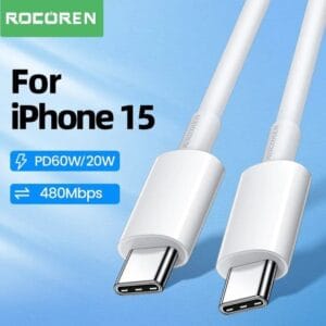 Câble USB-C Rocoren, charge rapide et robuste pour appareils modernes