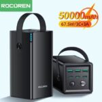 Power Bank 50000mAh 67W avec charge rapide, grande capacité et garantie 1 an.
