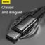 Baseus Tungsten Gold cable Cable Type-C 100W 6A Quick Charge 480Mbps 1 métre Noir