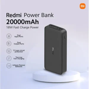 Xiaomi Redmi Power Bank 20000mAh, Power Bank 20000mAh, Batterie externe Xiaomi, Charge rapide 18W, Power Bank Maroc