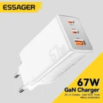 Essager Chargeur USB Type-C – Charge rapide 67W GaN pour MacBook, iPhone et Xiaomi