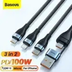 Câble Baseus 100W charge rapide pour iPhone et MacBook
