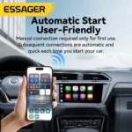 Essager CarPlay – Adaptateur Sans Fil pour Voiture Compatible Apple et Android