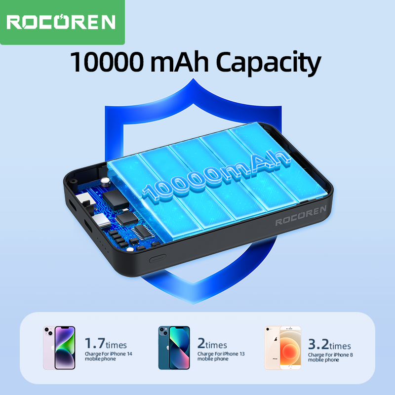 Rocoren Magnetic Wireless Power Bank – avec iPhone