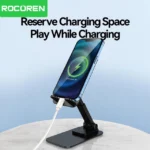 Rocoren-Support de téléphone de bureau réglable, rétractable, flexible, en métal, portable, rapide, pour tablettes mobiles du matin – Image 6