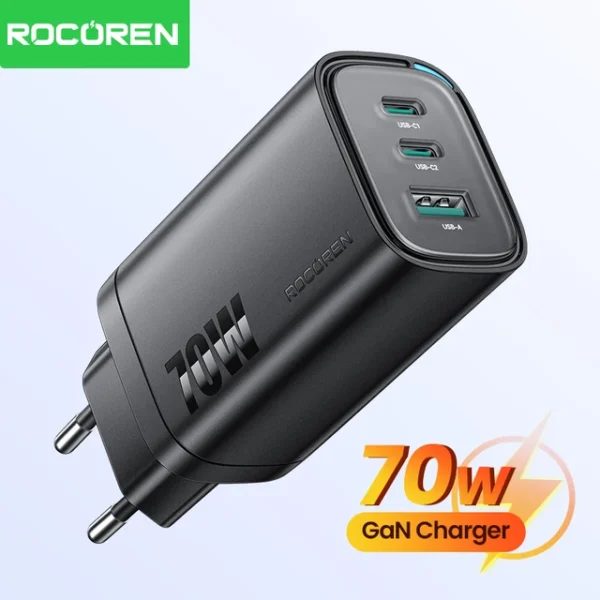 Rocoren Chargeur 70W GaN USB-C