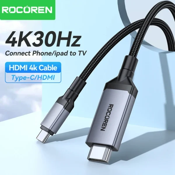 Rocoren câble HDMI Type-C 4K 1m haut de gamme