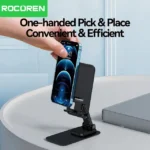 Rocoren-Support de téléphone de bureau réglable, rétractable, flexible, en métal, portable, rapide, pour tablettes mobiles du matin – Image 4