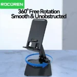 Rocoren-Support de téléphone de bureau réglable, rétractable, flexible, en métal, portable, rapide, pour tablettes mobiles du matin – Image 5