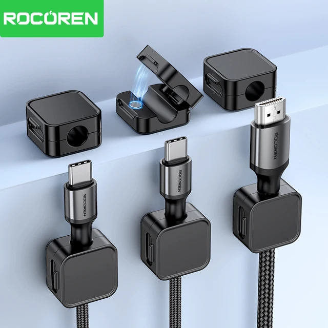 Rocoren Clips de Câbles Magnétiques Organisateur USB