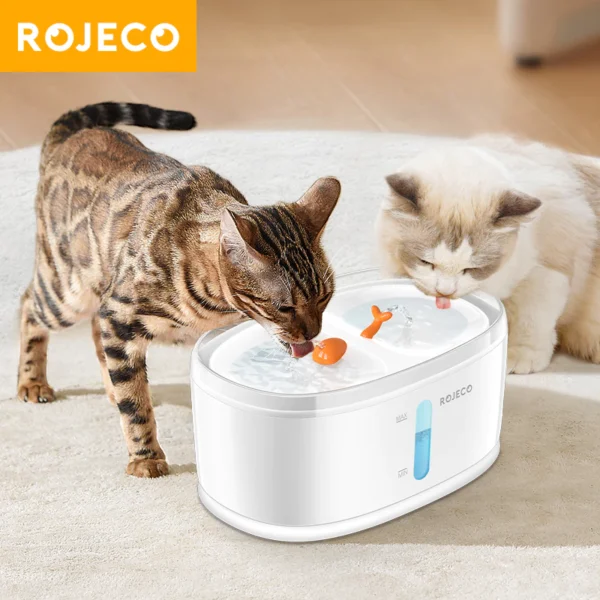 Rojeco Fontaine à Eau Chat Automatique 2.5L – Pompe Sans Fil