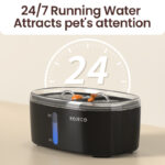 ROJECO 2.5L Dual Pet Water Fountain - Automatic Cat Water Dispenser with Filter – Image 2