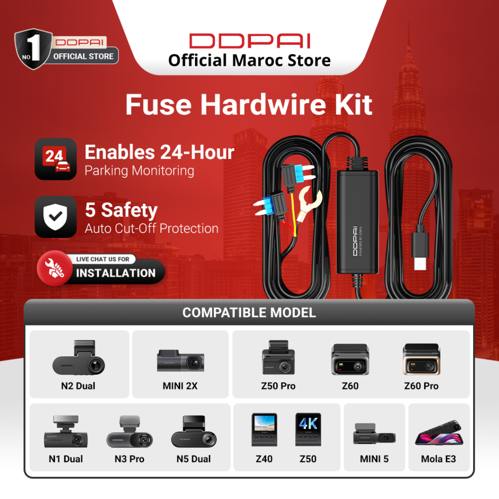 DDPAI Dashcam Hardwire Kit