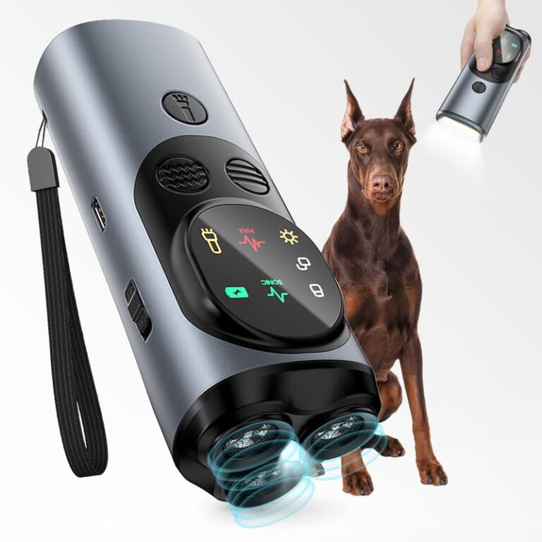 Rojeco Répulsif à ultrasons pour chiens – Dispositif anti-aboiement avec lampe LED