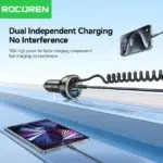 Rocoren Chargeur de Voiture 70W USB-C avec Câble LED – Image 4