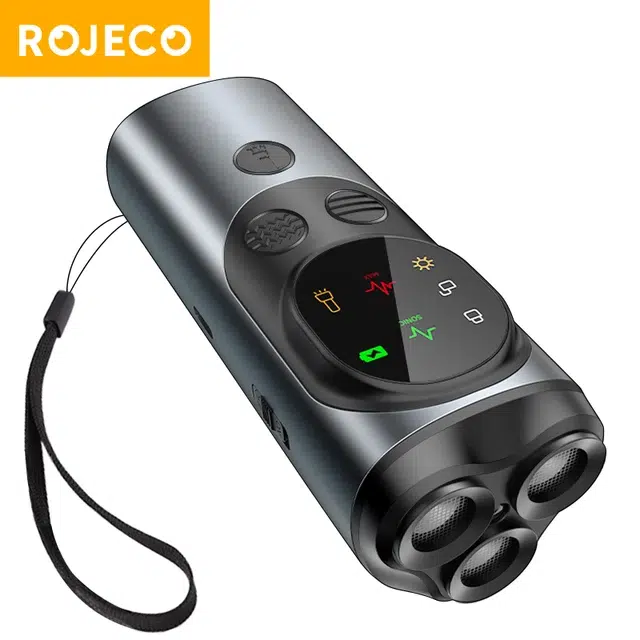 Rojeco Répulsif à ultrasons pour chiens – Dispositif anti-aboiement avec lampe LED