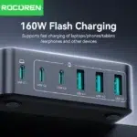 Rocoren Chargeur Rapide 160W – Super Chargeur Universel Multi-Port PD+QC – Image 2