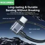 Rocoren câble USB‑C coudé 90° – Charge PD 100W & Data Ultra-Rapide – Image 5