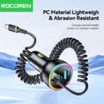Rocoren Chargeur de Voiture 70W USB-C avec Câble LED – Image 7