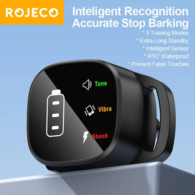 ROJECO Collier Anti Aboiement Chien Intelligent LED Étanche