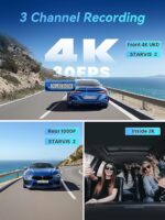 DDPAI Z60 Pro 3 Channel Set – Dashcam Avant, Arrière & Intérieur – Image 2