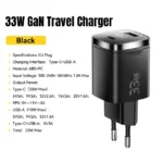Essager Chargeur 33W GAN – Charge rapide ultra efficace pour smartphone et tablette – Image 2