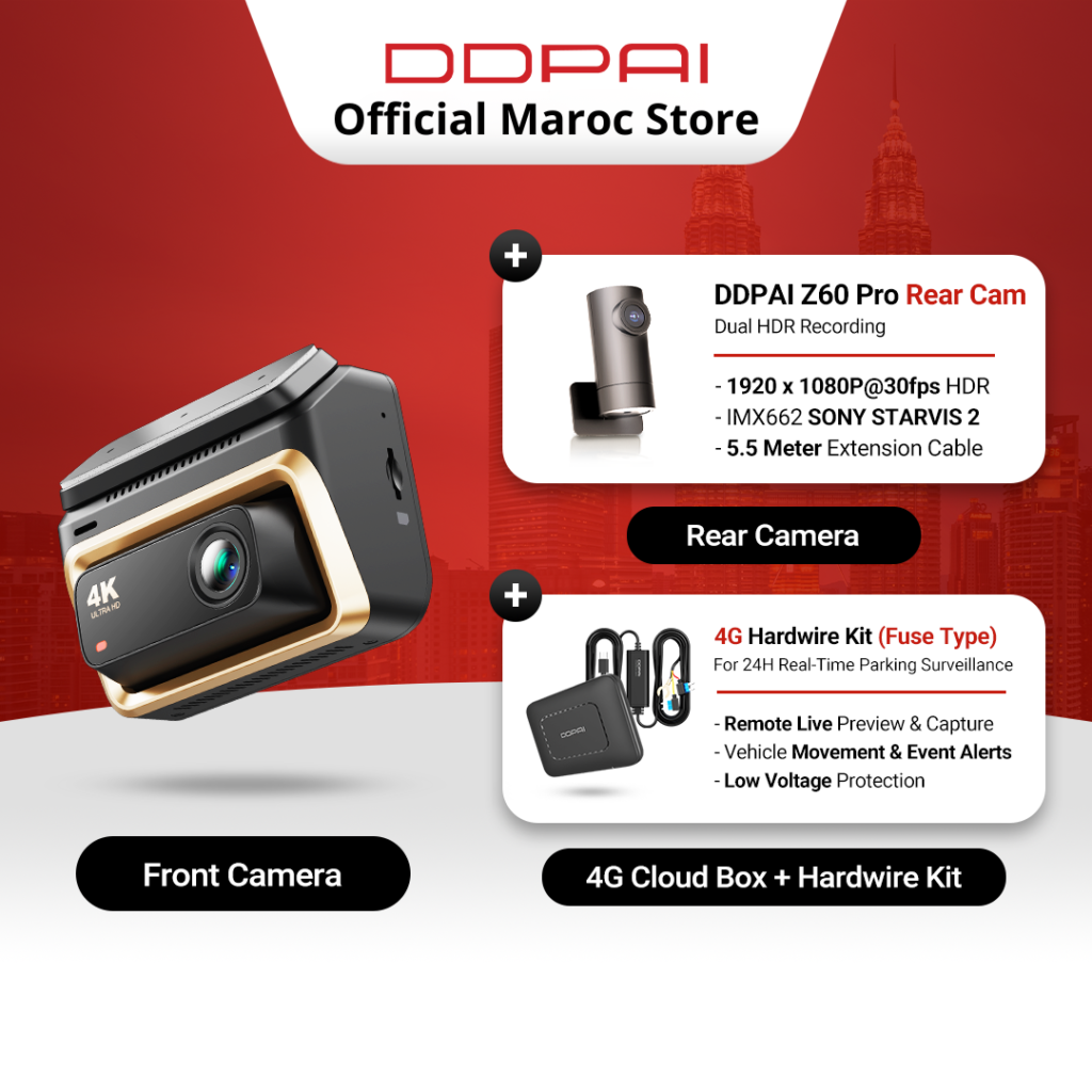 DDPAI Z60 Pro 4G Cloud Set maroc