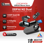 DDPai N2 Dual 2K Dash Cam – Caméra voiture Maroc