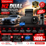 DDPAI N2 Dual Maroc – Caméra Voiture 2K Avant + Arrière avec Hardwire Kit & Carte 128GB U3 Offerts