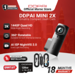 DDPAI Mini 2X caméra voiture 2K avec carte mémoire 128GB Maroc