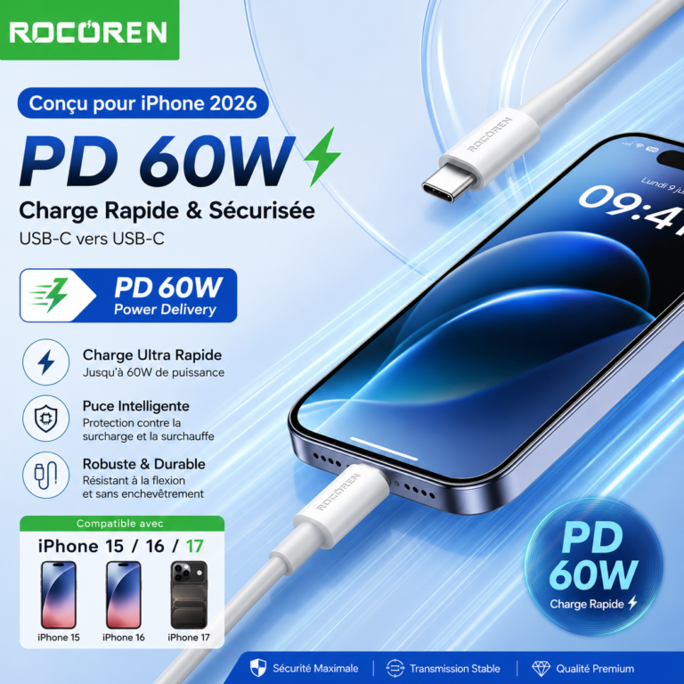 Rocoren Câble USB-C 60W 1M