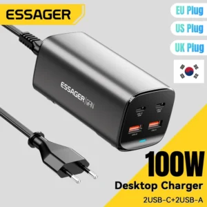 Essager Chargeur GaN de Bureau 100W charge rapide USB-C