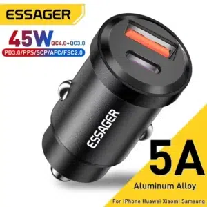 Essager Chargeur Voiture 45W USB-C PD 3.0 QC 4.0 SCP 5A