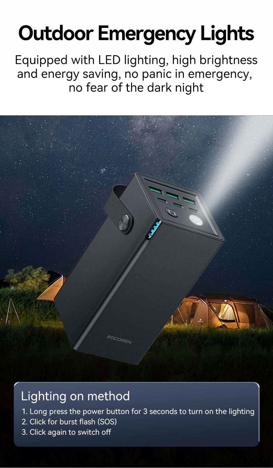 Power Bank 50000mAh 67W – eclairage LED