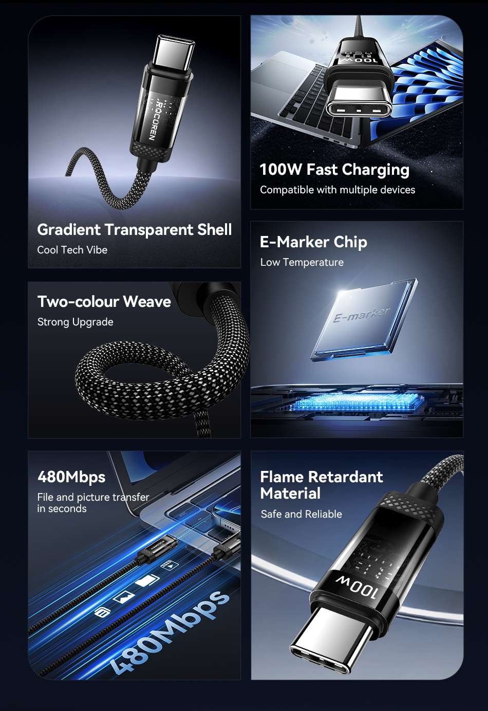 Rocoren Câble USB-C 100W Violet 2M USB-C vers USB-C PD 3.1 Charge Rapide 5A 3 rocoren product image 2480aa93a8409748afadba4d8df734f0 Rocoren Câble USB-C 100W Violet 2M USB-C vers USB-C PD 3.1 Charge Rapide 5A