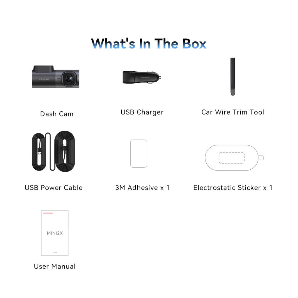 DDPAI Mini 2X caméra voiture 2K WiFi + Hardwire Kit 7 rocoren product image 3c314e8f71a07864f9c796f146bcd6f7