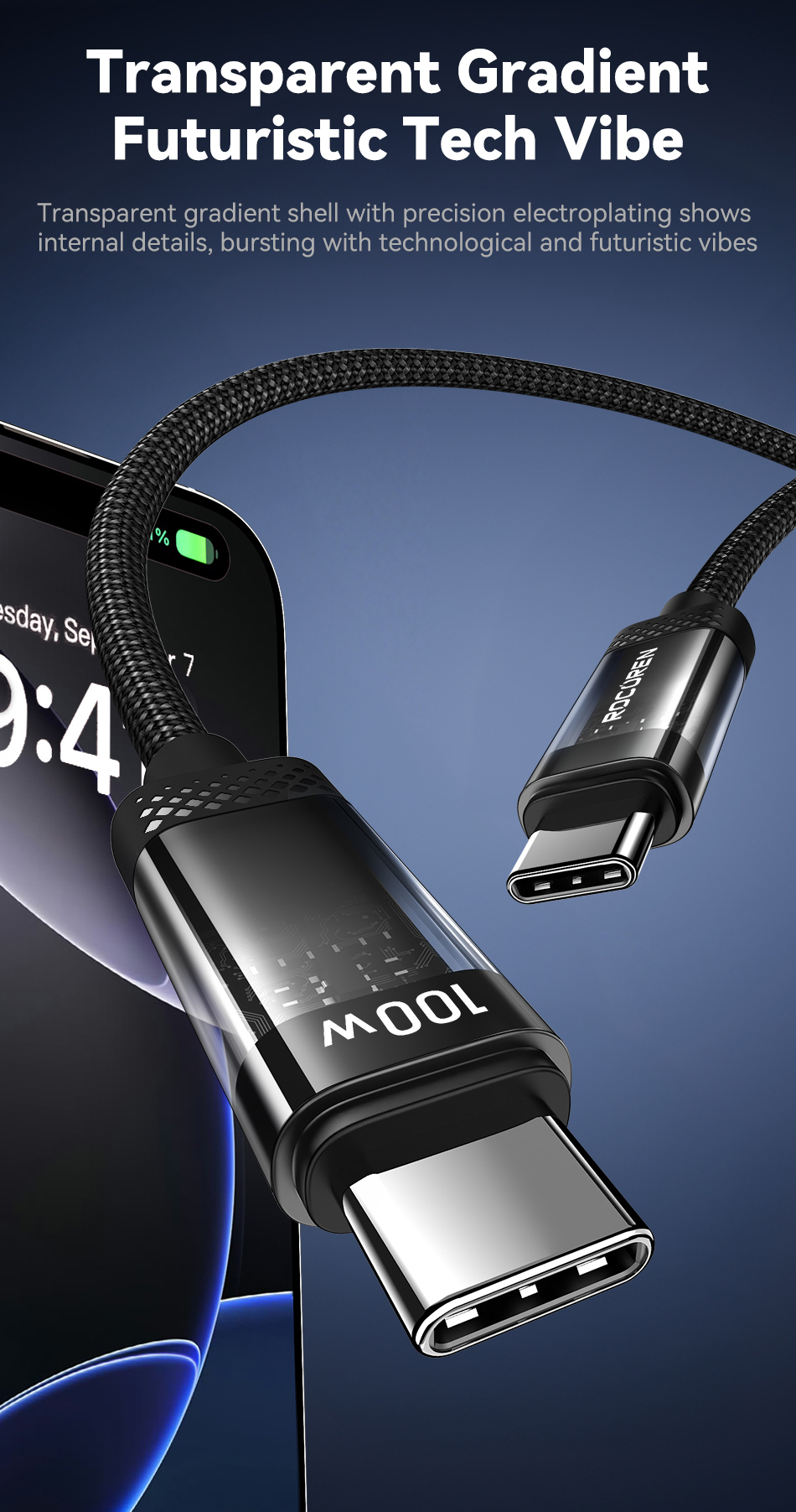 Rocoren Câble USB-C 100W Violet 2M USB-C vers USB-C PD 3.1 Charge Rapide 5A 4 rocoren product image 7c677b8e7cfb7e3fb92f770d2ea22d6f Rocoren Câble USB-C 100W Violet 2M USB-C vers USB-C PD 3.1 Charge Rapide 5A